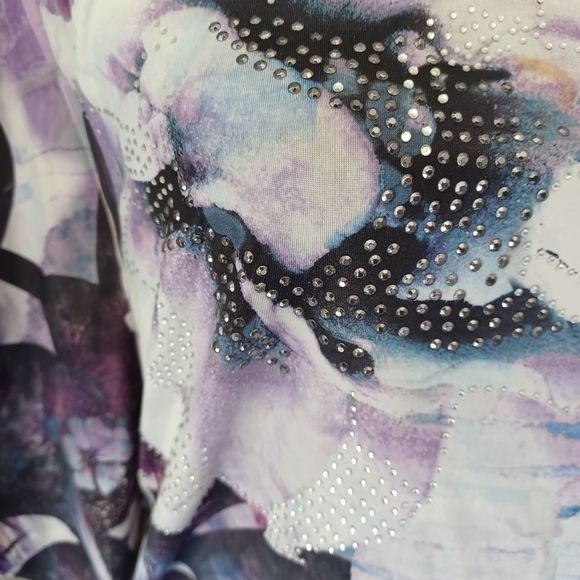 Style & Co. Purple Floral Blouse Top Size Medium Petite - Picture 7 of 9